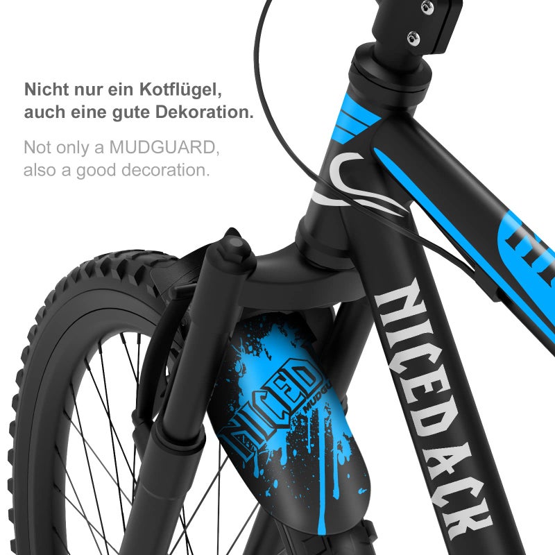 نايسداك NICEDACK حاجز الدراجة، واقي الطين MTB قابل للتعديل، واقيات الطين المتوافقة مع الأمام والخلف، يناسب 650B 20 بوصة 26 بوصة 27.5 بوصة 29 بوصة دراجات ذات إطارات سميكة وجميع دراجات الفرامل القرصية (سطح غير لامع، أزرق) - Image 5